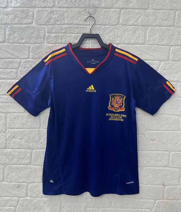 Retro Version 2010 Spain Away Royal Blue Thailand Soccer Jersey AAA-C2045