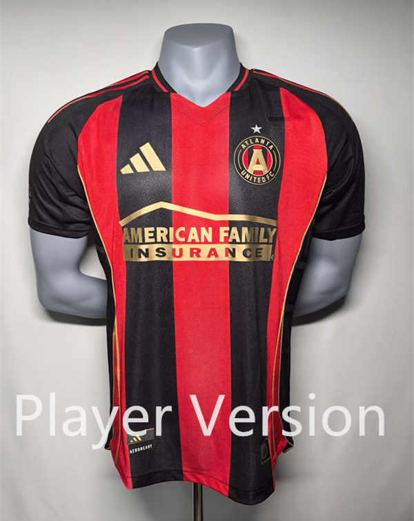 (S-3XL) Player version 2025-2026 Atlanta United Home Red&Black Thailand Soccer Jersey AAA-4442
