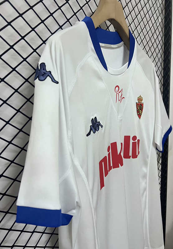 Retro Version 01-02 Real Zaragoza Home White Thailand Soccer Jersey AAA-2044