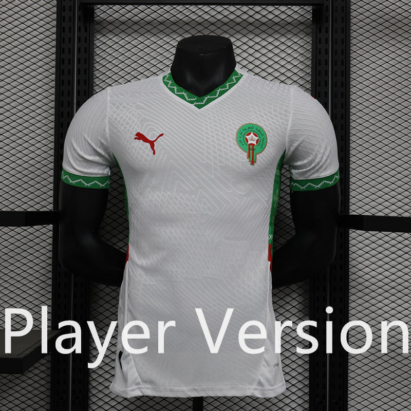 Player Version 2025-2026 Morocco Away White Thailand Soccer Jersey AAA-888
