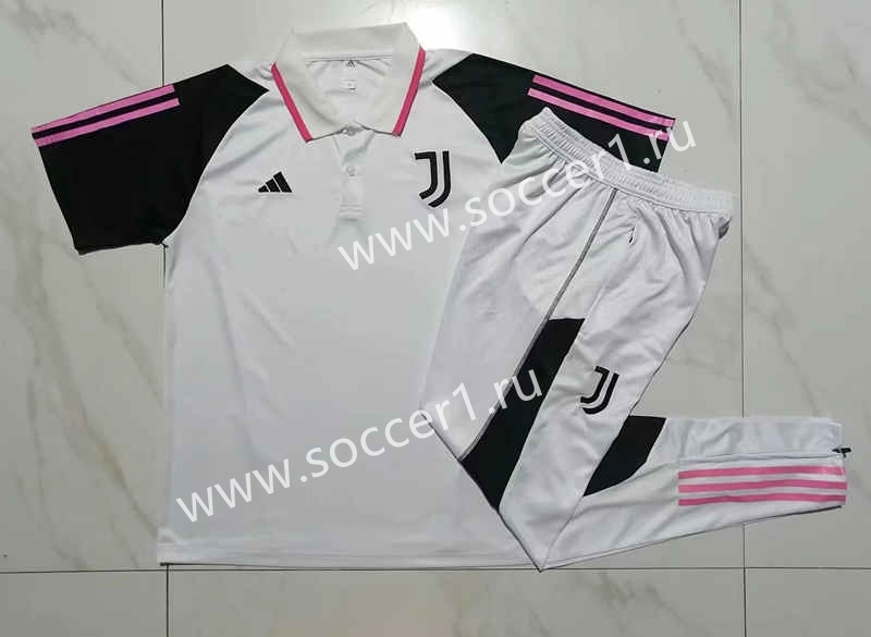 2023-2024 Juventus White Thailand Polo Uniform-815
