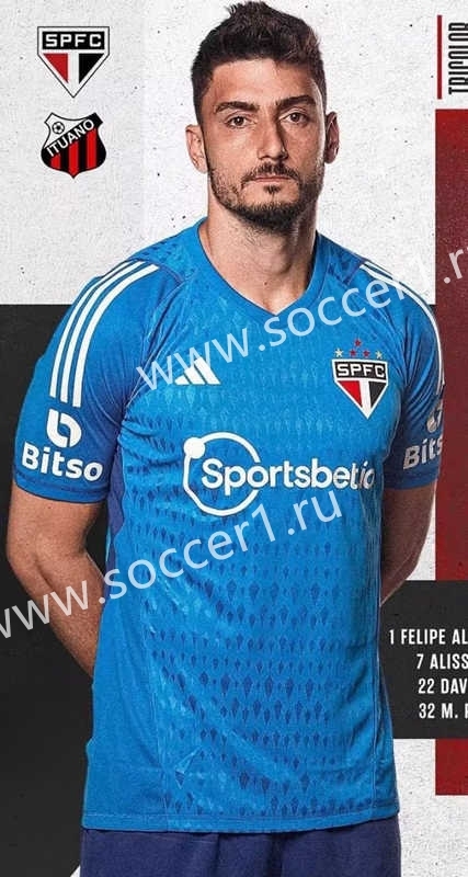 2023-2024 Sao Paulo Futebol Clube Goalkeeper Blue Thailand Soccer Jersey AAA-6032