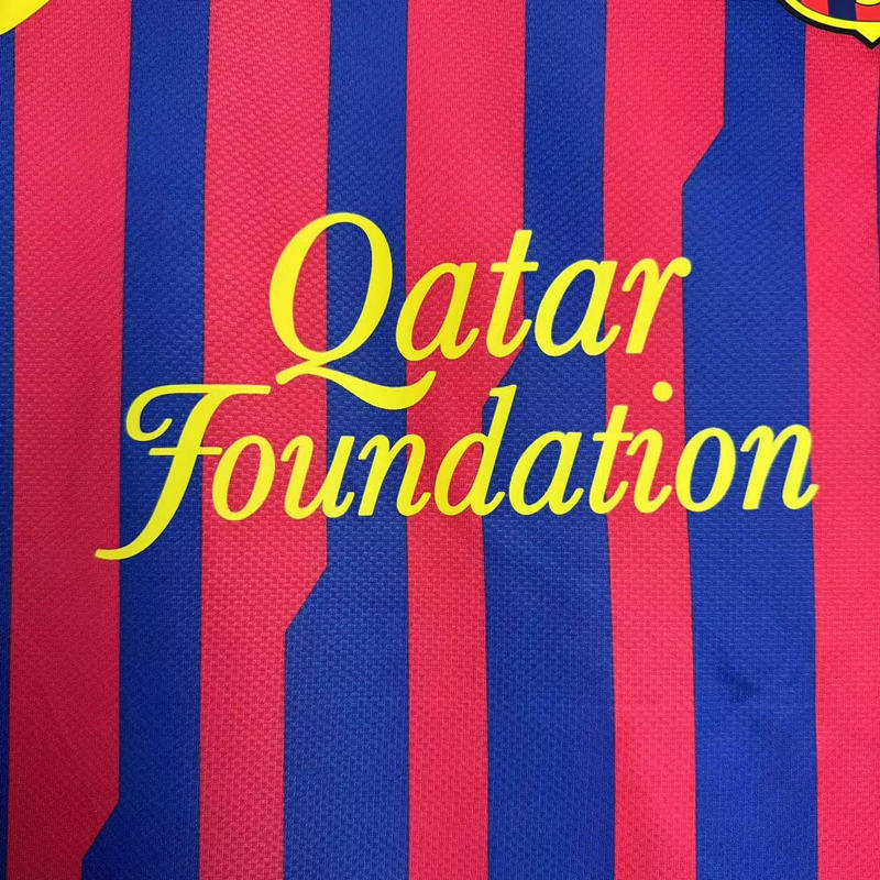 Retro Version 11-12 Barcelona Home Red&Blue Thailand Soccer Jersey AAA-811