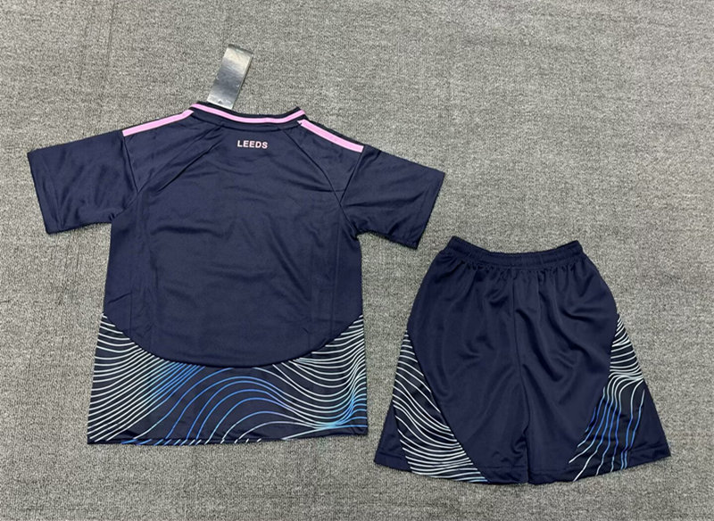 2024-2025 Leeds United 2nd Away Royal Blue Kids/Youth Soccer Uniform-1506
