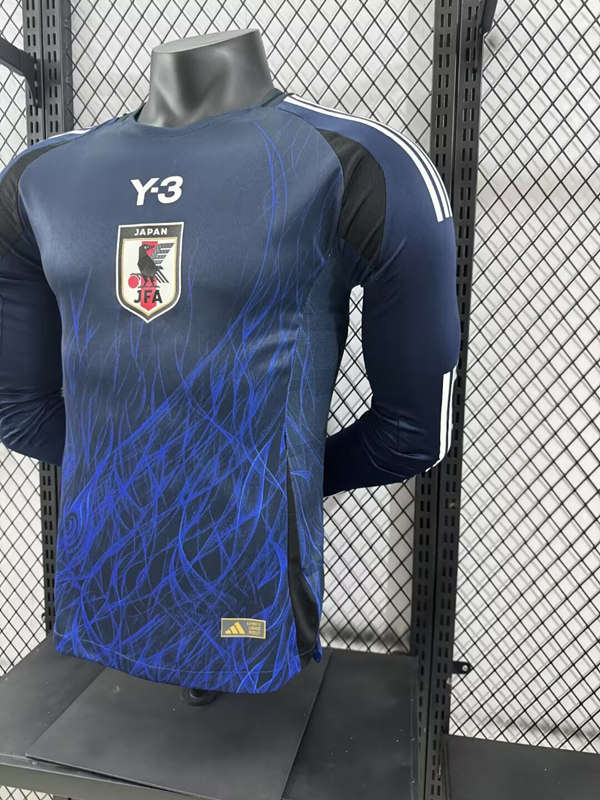 Player Version 2024-2025 Y3 Japan Home Blue LS Thailand Soccer Jersey AAA-4285