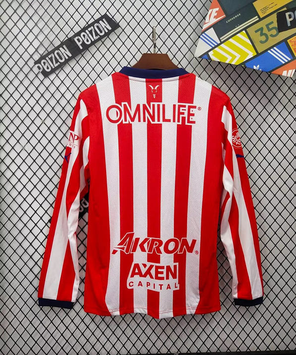 2024-25 Deportivo Guadalajara Home Red Thailand LS Soccer Jersey AAA-2851
