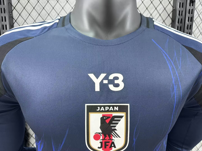 Player Version 2024-2025 Y3 Japan Home Blue LS Thailand Soccer Jersey AAA-4285