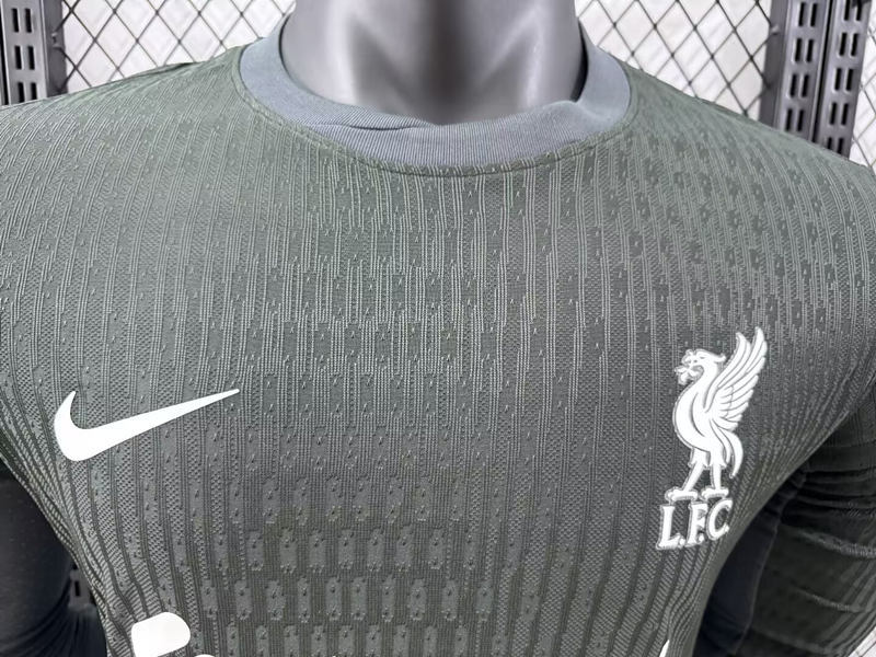 Player Version 2024-2025 Liverpool Away Dark Green LS Thailand Soccer Jersey AAA-4285