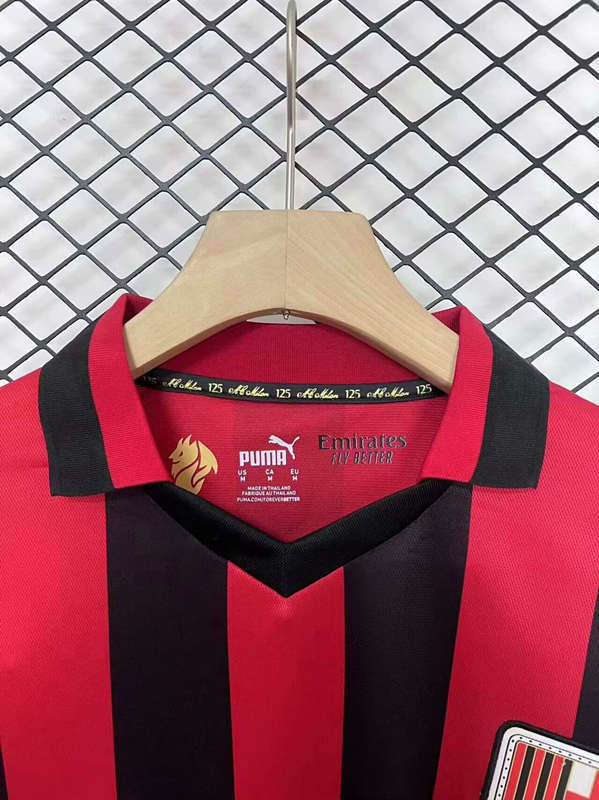 125th Anniversary AC Milan Red&Black LS Thailand Soccer Jersey AAA-2044
