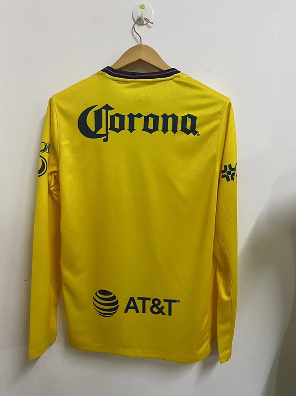 2024-2025 Club America Home Yellow LS Thailand Soccer Jersey AAA-912