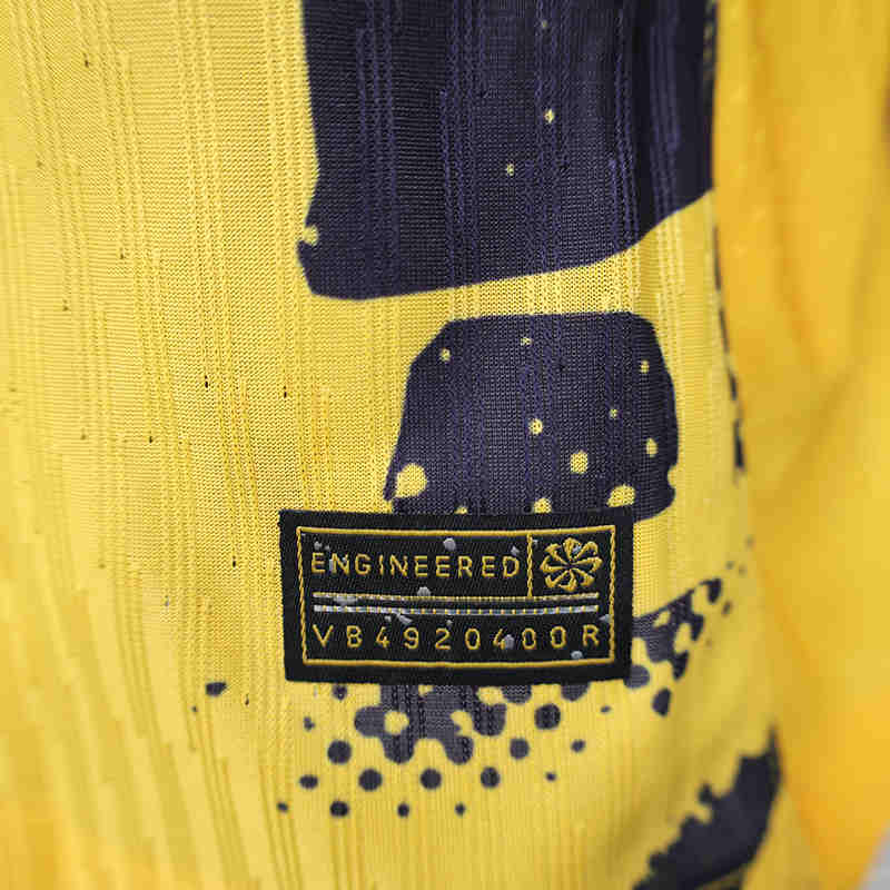 Player Version 2024-2025 Inter Milan 2nd Away Yellow LS Thailand Soccer Jersey AAA-888