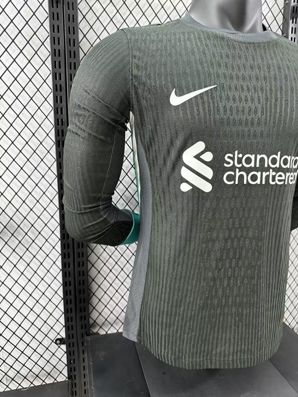 Player Version 2024-2025 Liverpool Away Dark Green LS Thailand Soccer Jersey AAA-4285