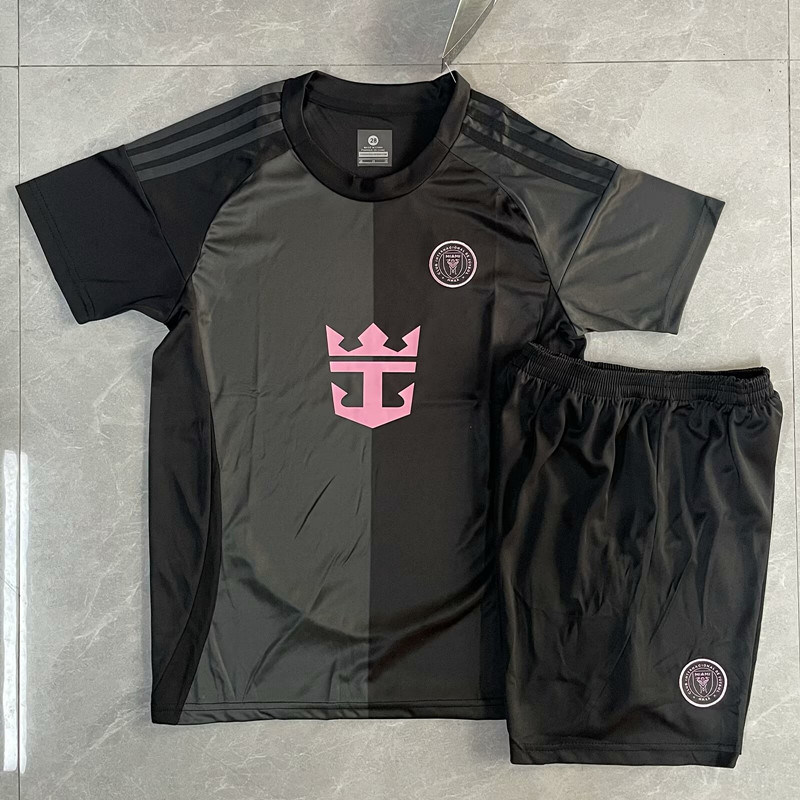 Without Brand Logo (XS-3XL) 2025-2026 Inter Miami CF Away Black&Gray Soccer Uniform-6253