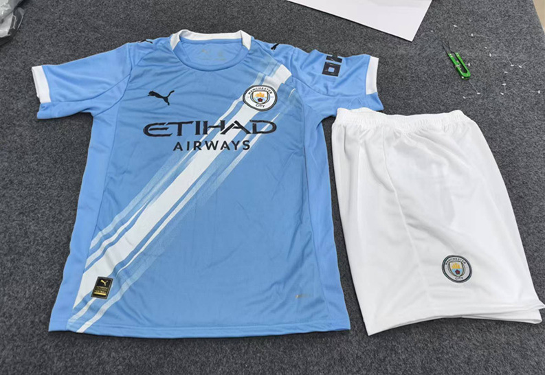 2025-26 Manchester City Home Blue Soccer Uniform-718