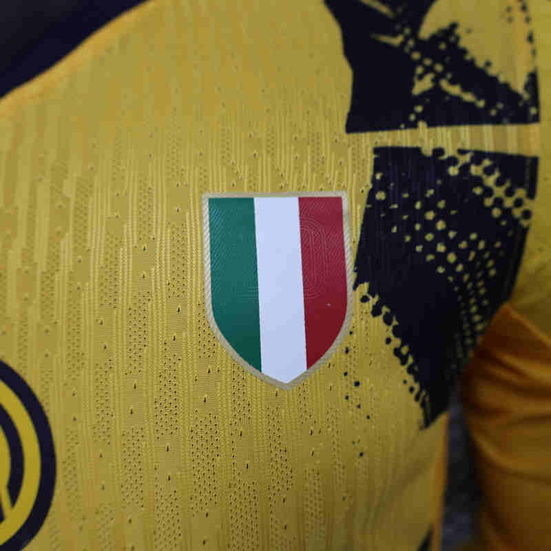 Player Version 2024-2025 Inter Milan 2nd Away Yellow LS Thailand Soccer Jersey AAA-888