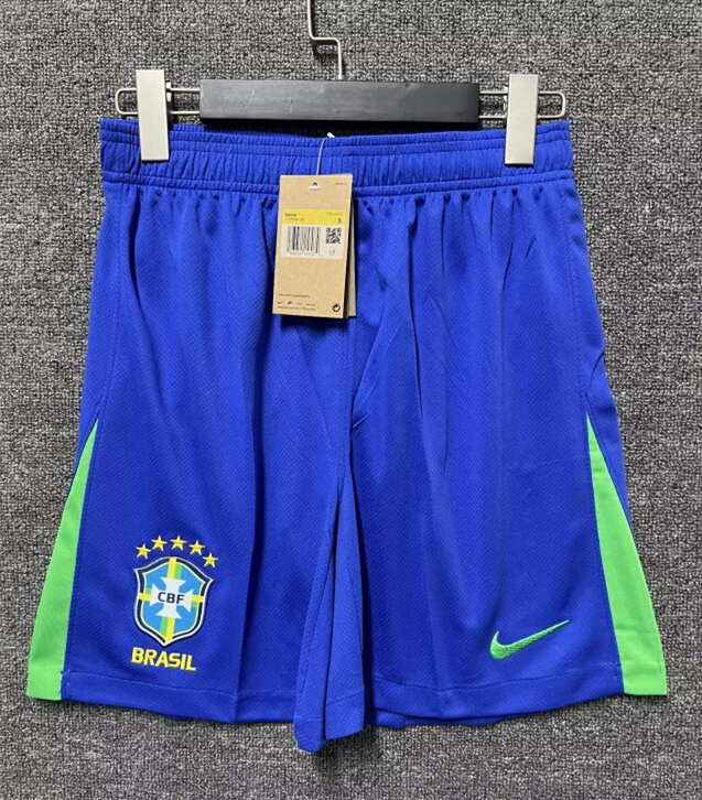 2024-2025 Brazil Home Blue Thailand Soccer Shorts