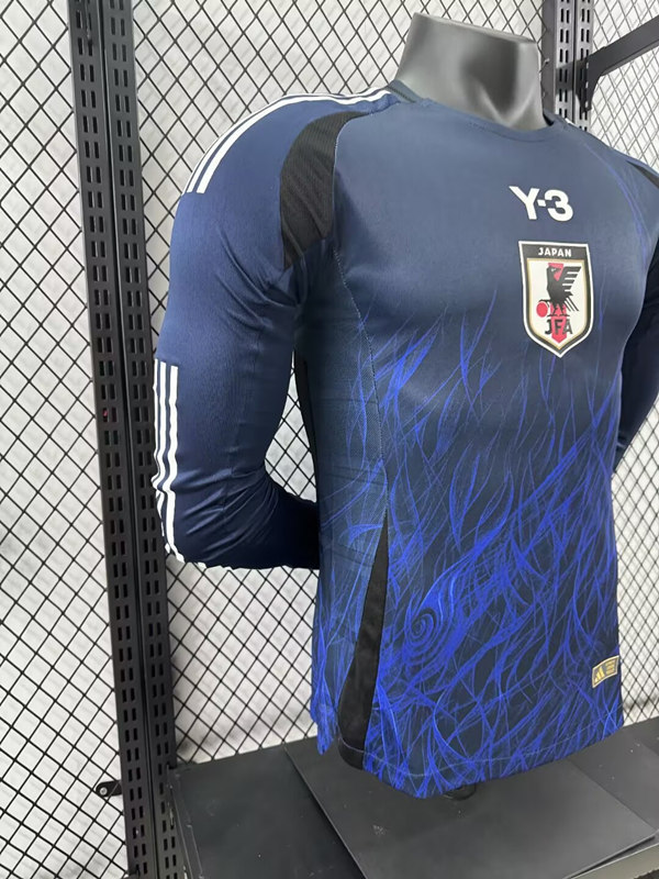 Player Version 2024-2025 Y3 Japan Home Blue LS Thailand Soccer Jersey AAA-4285