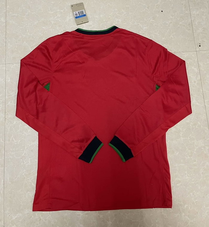 2024-2025 Portugal Home Red LS Thailand Soccer Jersey AAA-422