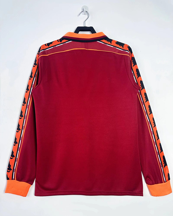 Retro Version 98-99 Roma Home Red LS Thailand Soccer Jersey AAA-811
