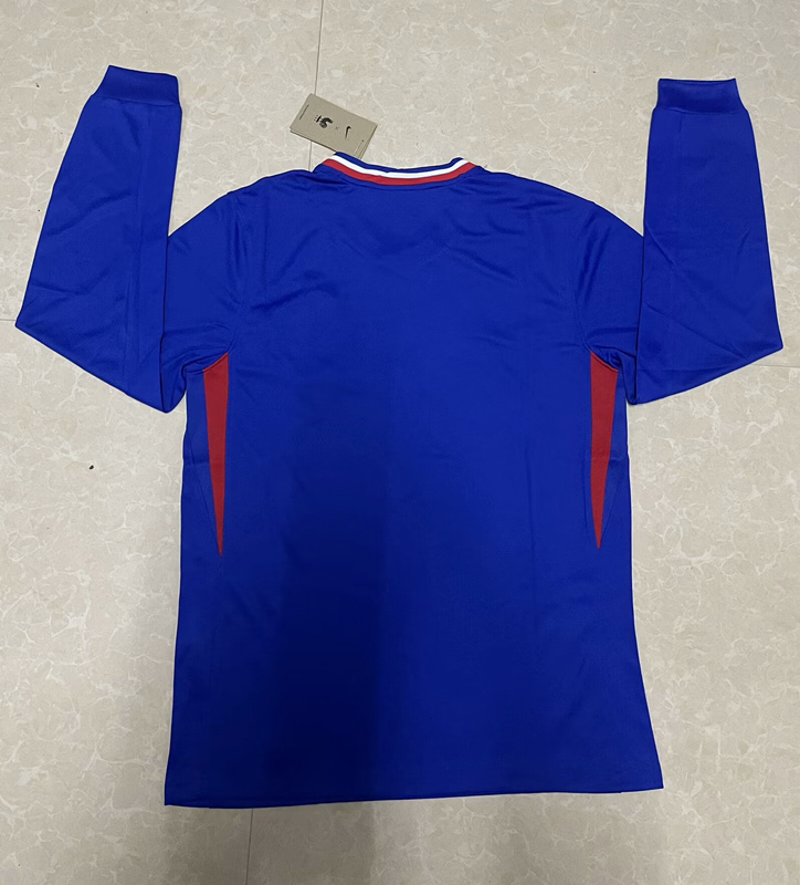 2024-2025 France Home Blue LS Thailand Soccer Jersey AAA-422