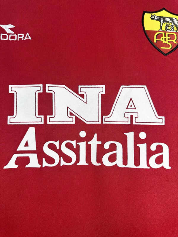Retro Version 98-99 Roma Home Red LS Thailand Soccer Jersey AAA-811