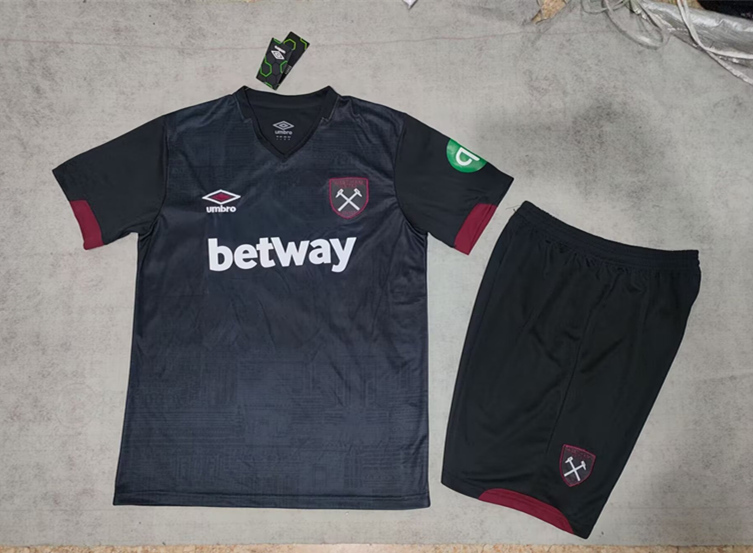 (S-4XL) 2024-2025 West Ham United Away Black Soccer Unifrom-718