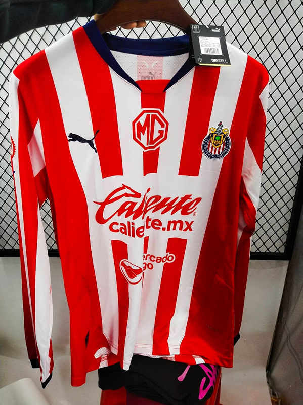 2024-25 Deportivo Guadalajara Home Red Thailand LS Soccer Jersey AAA-2851