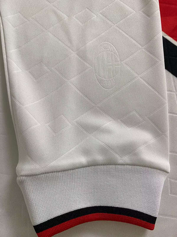 Retro Version 93-94 AC Milan Away White LS Thailand Soccer Jersey AAA-6895