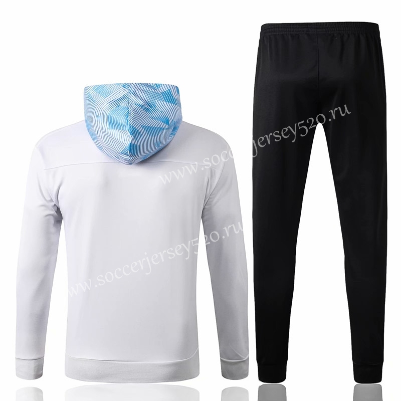 2019-2020 Olympique Marseille White Thailand Soccer Jacket Uniform With Hat-815