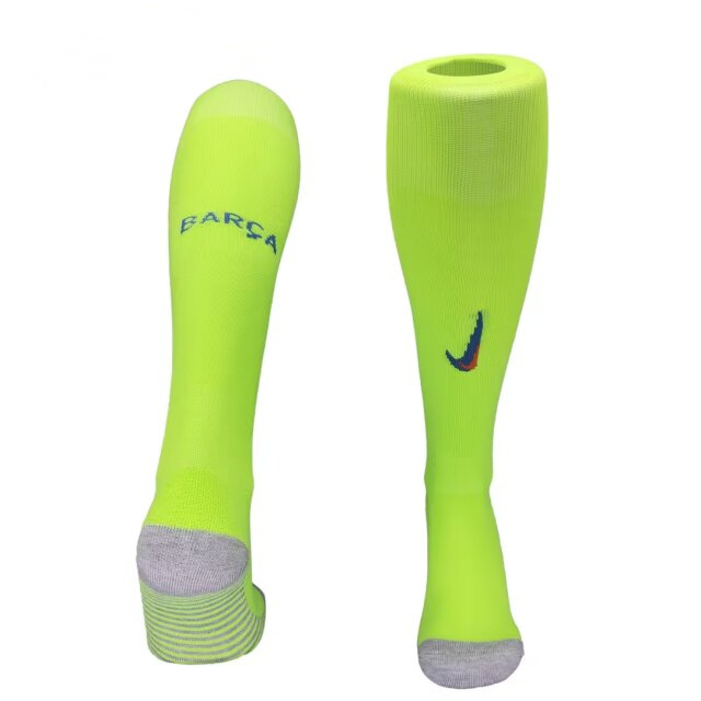 2024-2025 Barcelona 2nd Away Fluorescent Green Kids/Youth Soccer Socks