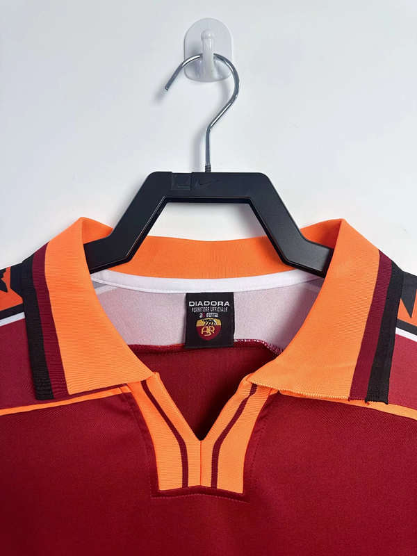 Retro Version 98-99 Roma Home Red LS Thailand Soccer Jersey AAA-811