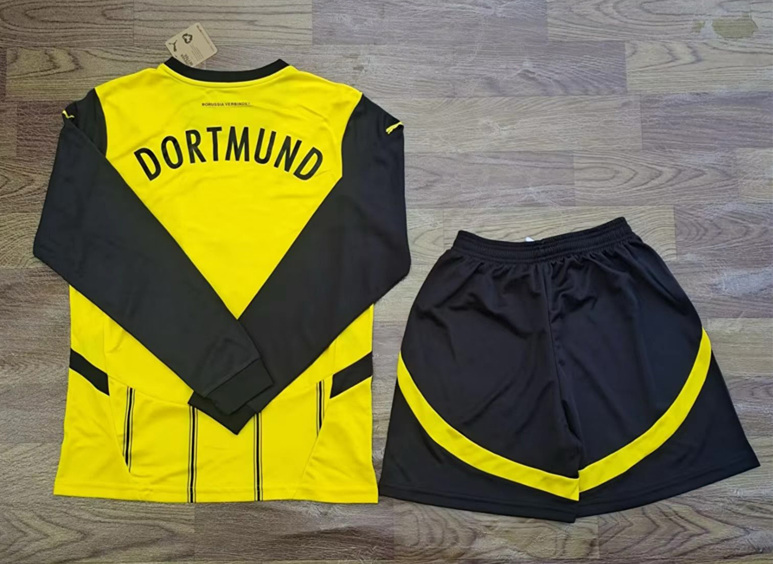 2024-2025 Borussia Dortmund Yellow LS Soccer Uniform-709