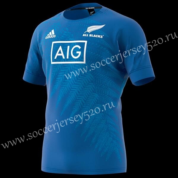 2019 World Cup All Blacks Blue Thailand Training Rugby Shirt