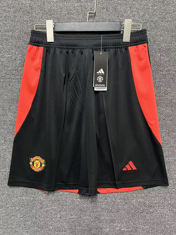 2024-2025 Manchester United Home Black Thailand Soccer Shorts-718
