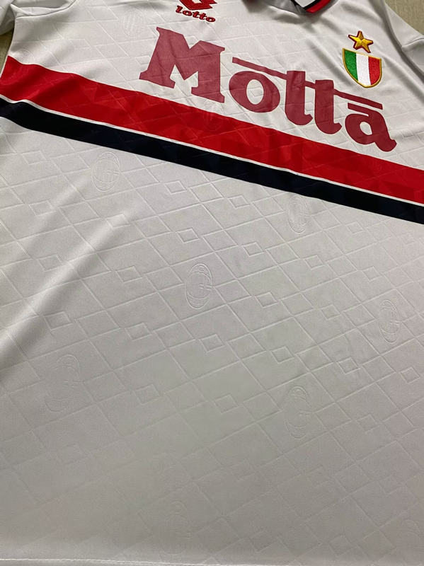 Retro Version 93-94 AC Milan Away White LS Thailand Soccer Jersey AAA-6895