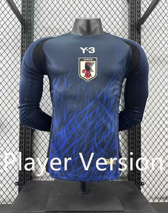 Player Version 2024-2025 Y3 Japan Home Blue LS Thailand Soccer Jersey AAA-4285