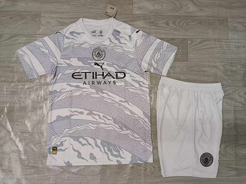 (White Shorts) 2024-2025 Special Version Manchester City White Soccer Uniform-718
