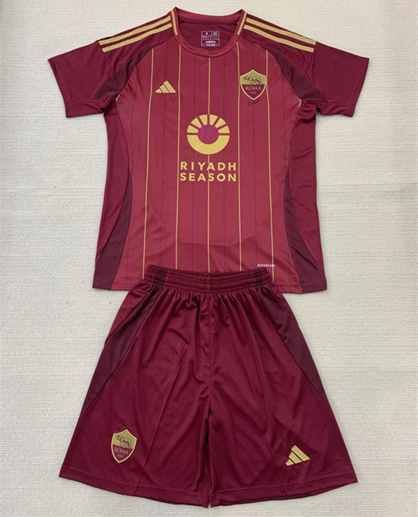 2024-2025 Roma Home Red Soccer Uniform-AY