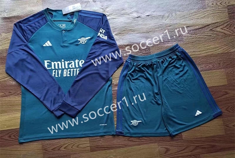 2023-2024 Arsenal 2nd Away Blue LS Thailand Soccer Uniform AAA-709