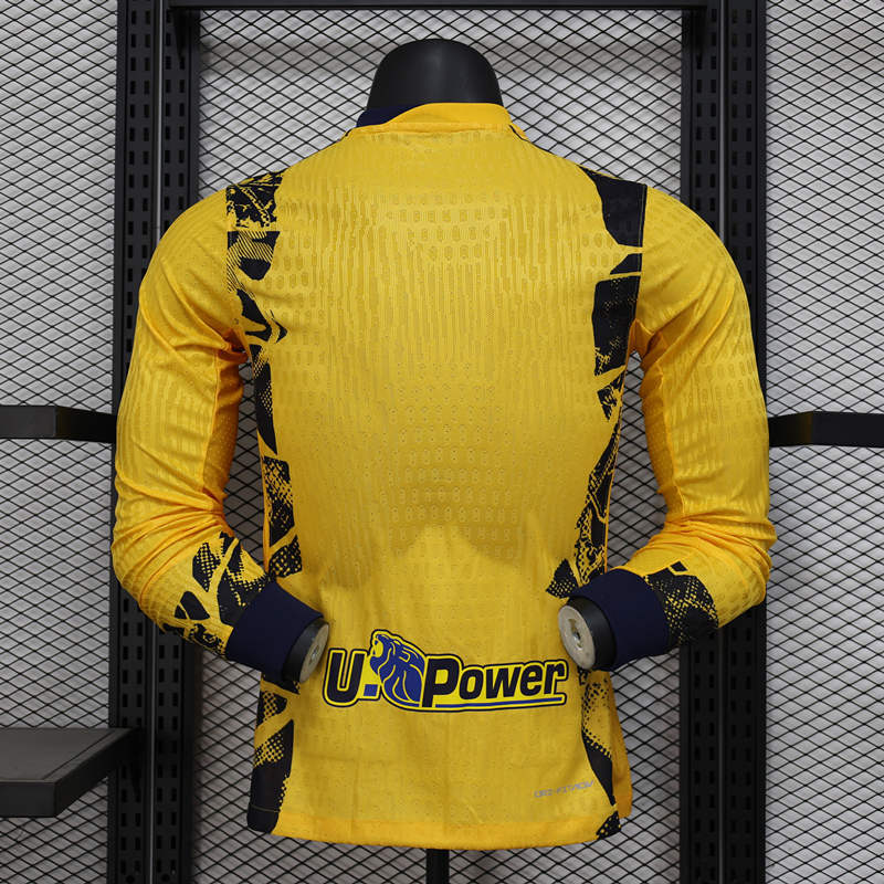Player Version 2024-2025 Inter Milan 2nd Away Yellow LS Thailand Soccer Jersey AAA-888