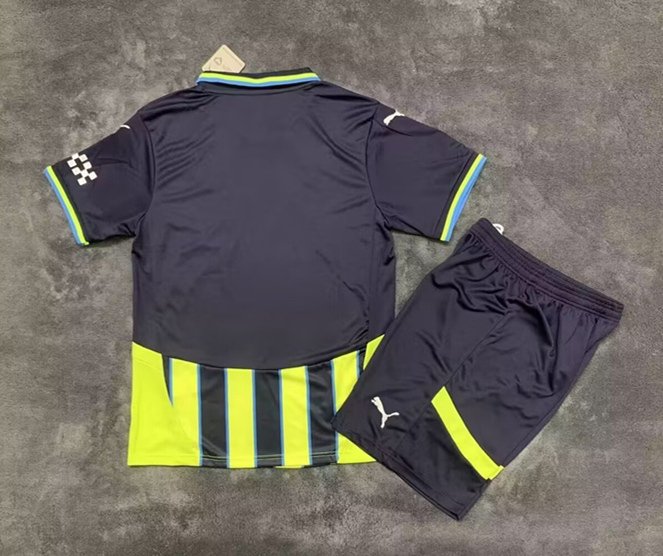 2024-2025 Manchester City Away Black&Green Soccer Uniform-9070