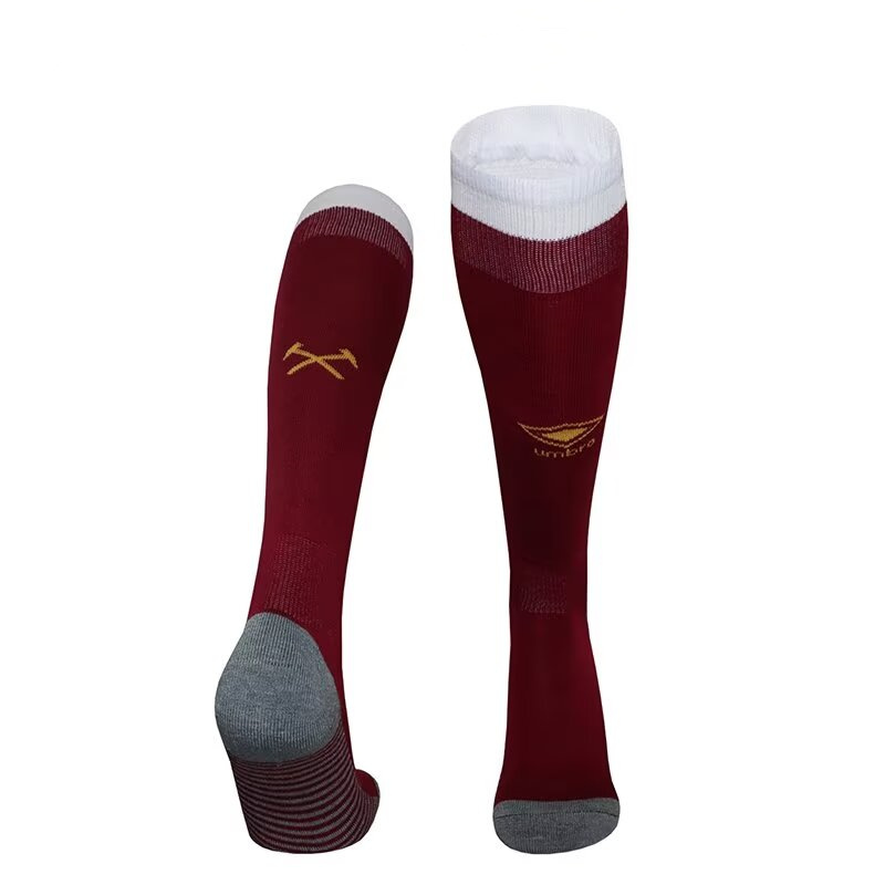 2024-2025 West Ham United 2nd Away Dark Red Thailand Soccer Socks