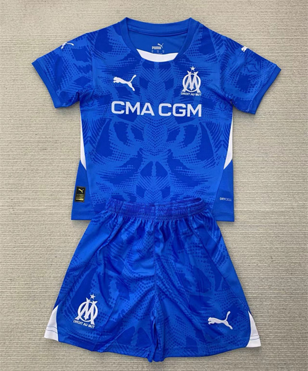 2024-2025 Olympique de Marseille Goalkeeper Blue Soccer Uniform-AY