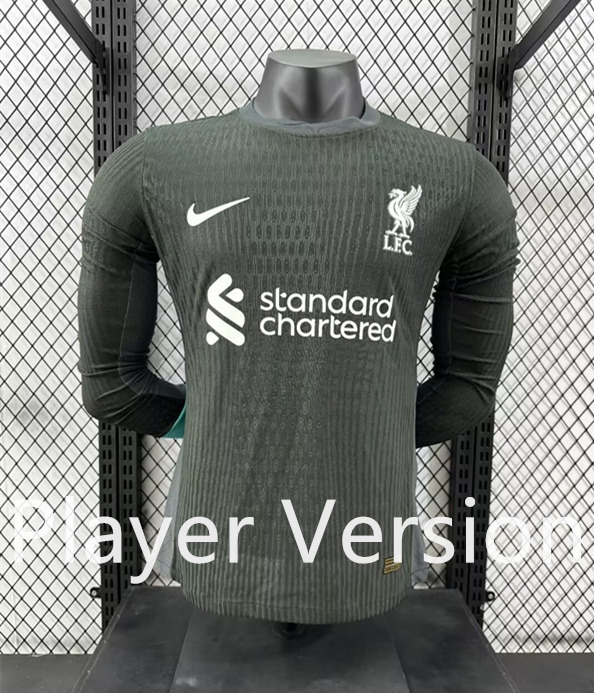 Player Version 2024-2025 Liverpool Away Dark Green LS Thailand Soccer Jersey AAA-4285