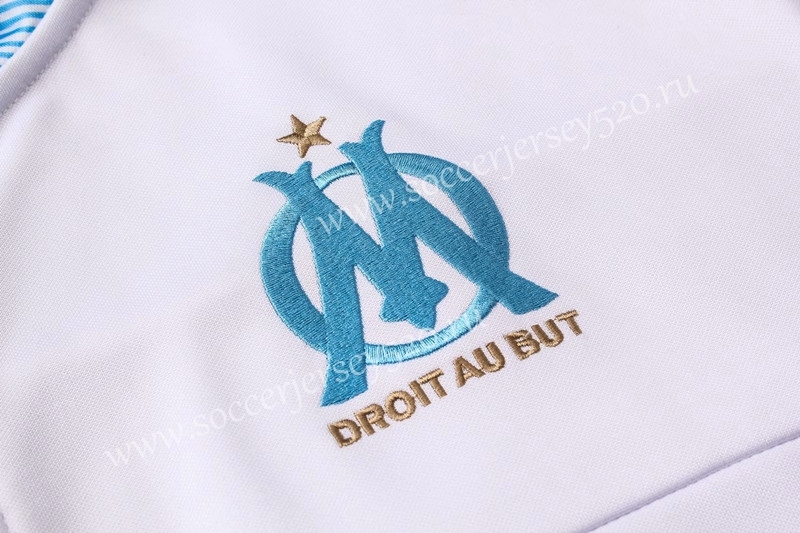 2019-2020 Olympique Marseille White Thailand Soccer Jacket Uniform With Hat-815
