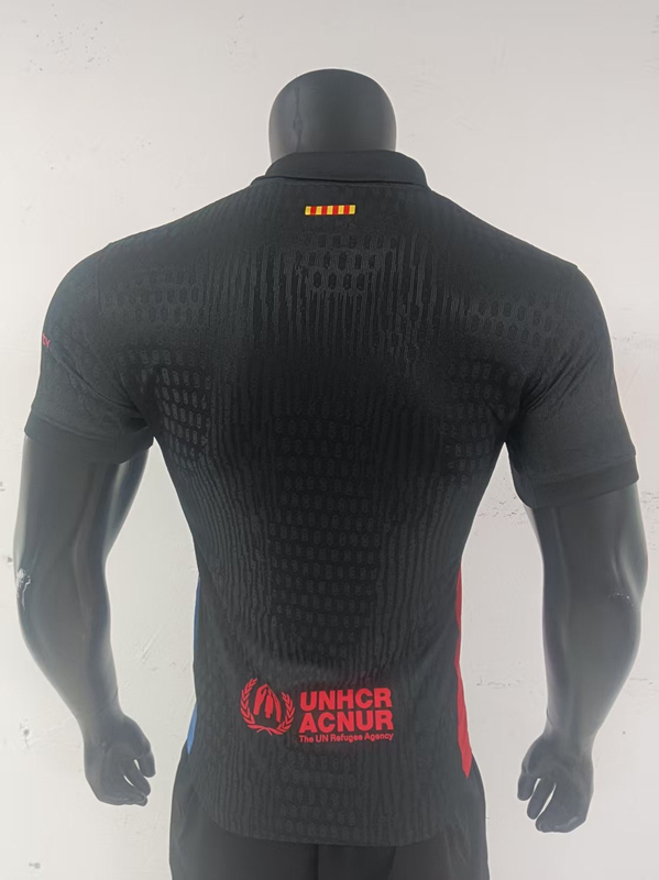 Player Version 2025-2026 New Ad Barcelona Away Black Thailand Soccer Jersey AAA-0871