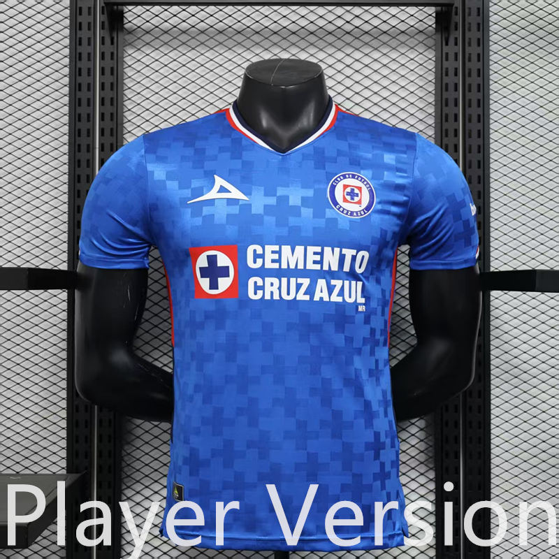 Player Version 2025-2026 Cruz Azul Home Blue Thailand Soccer Jersey AAA-888