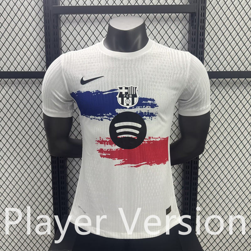 Player Version 2025-2026 Barcelona White Soccer Jersey AAA-3596