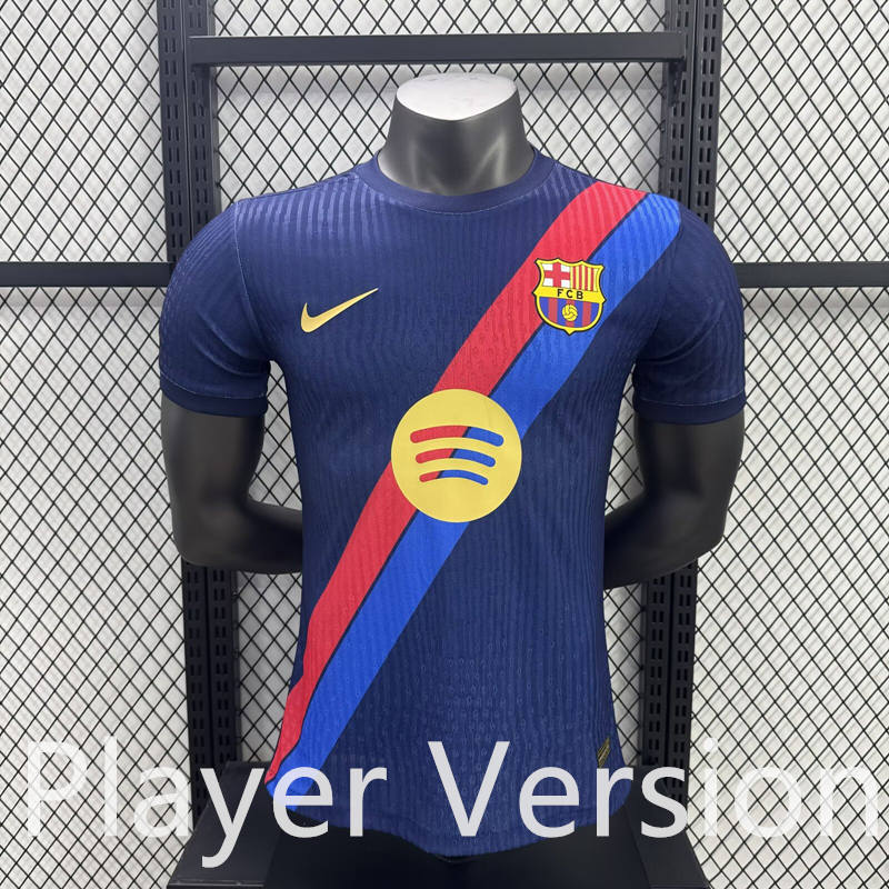 Player Version 2025-2026 Barcelona Blue Soccer Jersey AAA-3596