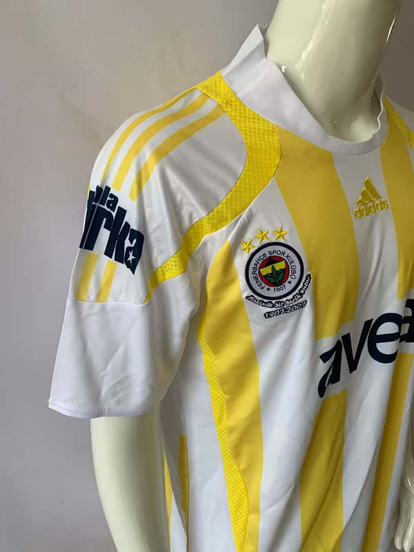 Retro version 07-08 Season Fenerbahçe Away Yellow&White Thailand Soccer Jersey AAA-503
